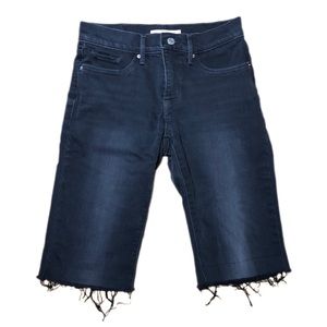 Levi's Black Cutoff Raw Hem Jean Shorts